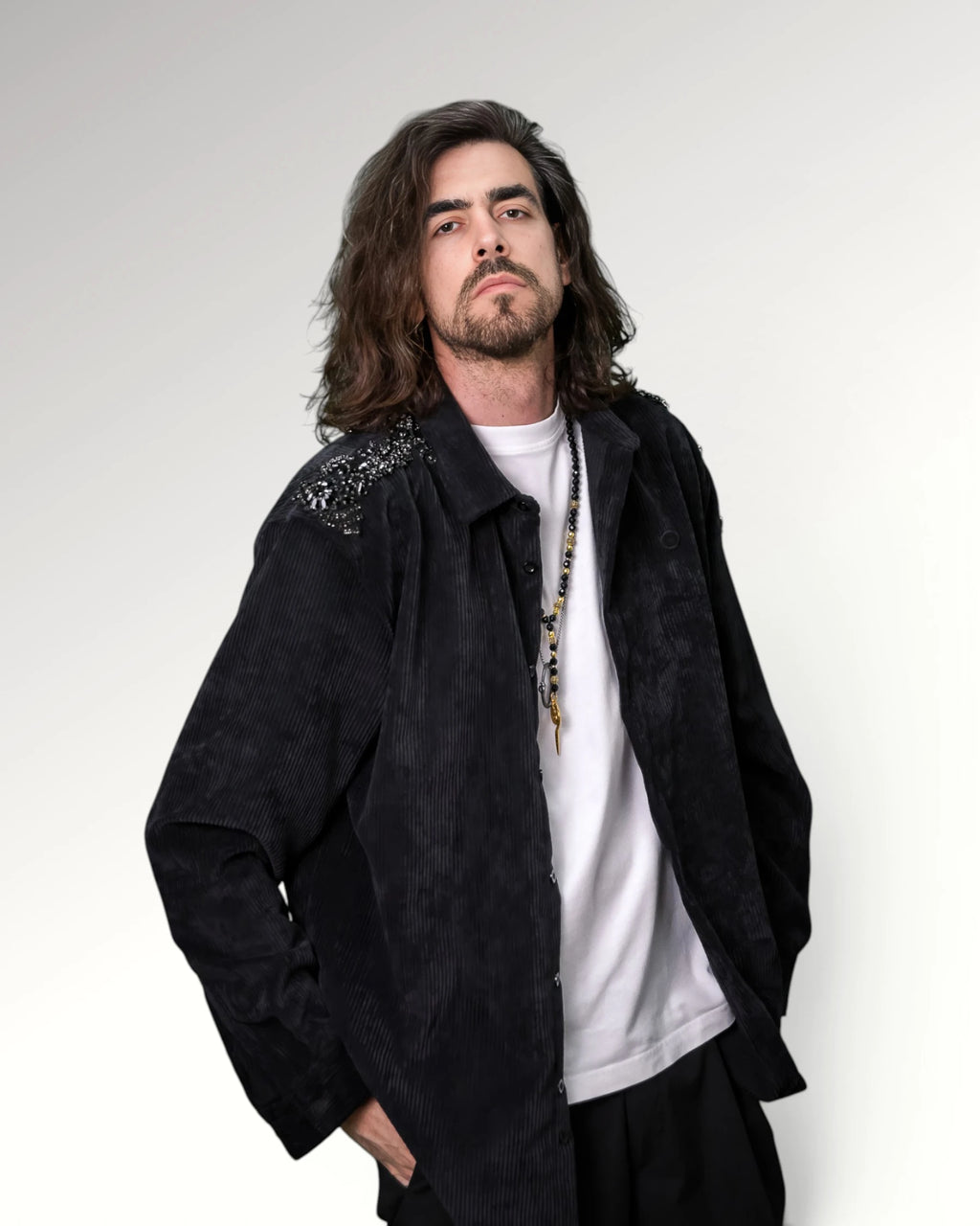 LOTUS CORDUROY SHIRT | BLACK