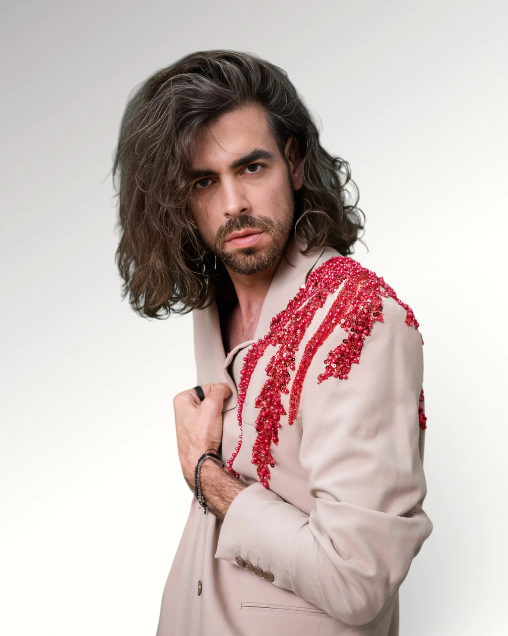 RED OCTOPUS BLAZER | NUDE