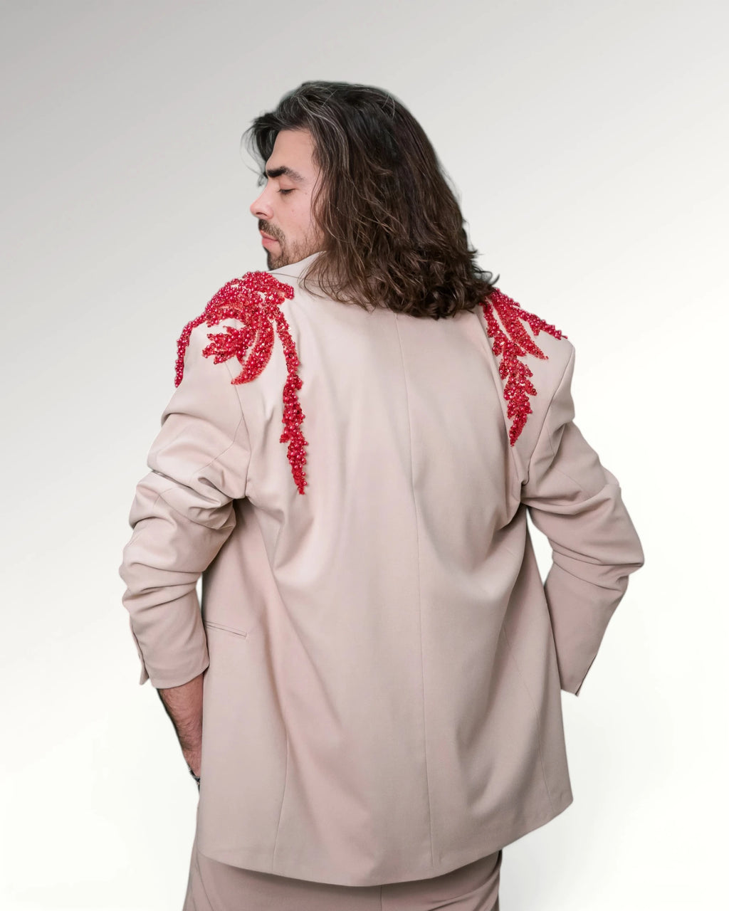 RED OCTOPUS BLAZER | NUDE
