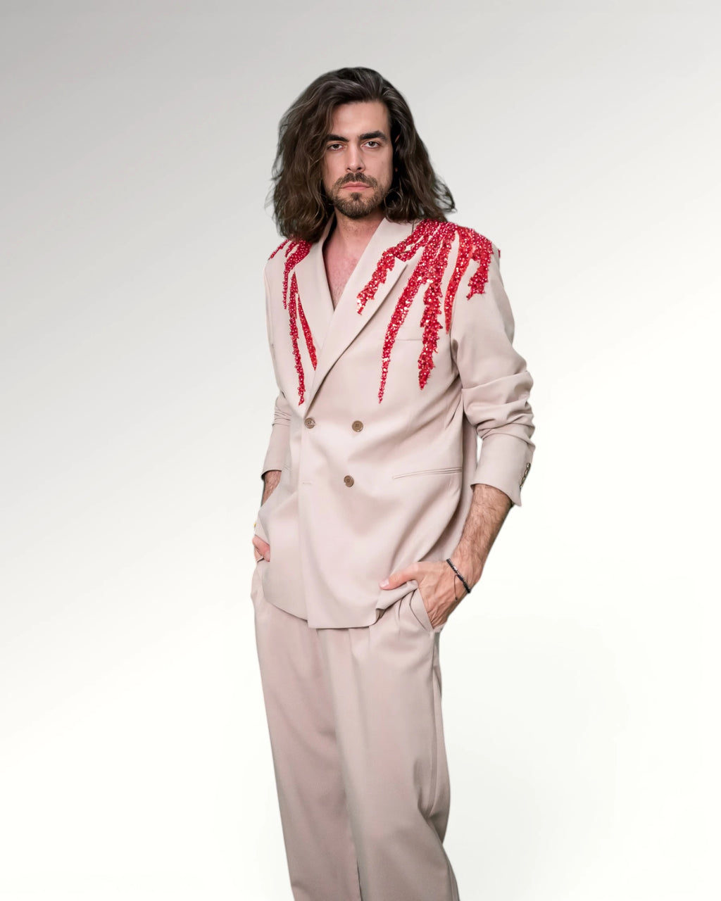 RED OCTOPUS BLAZER | NUDE
