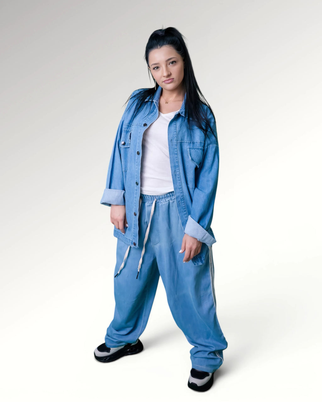 WIDE FIT JOGGERS | LIGHT BLUE