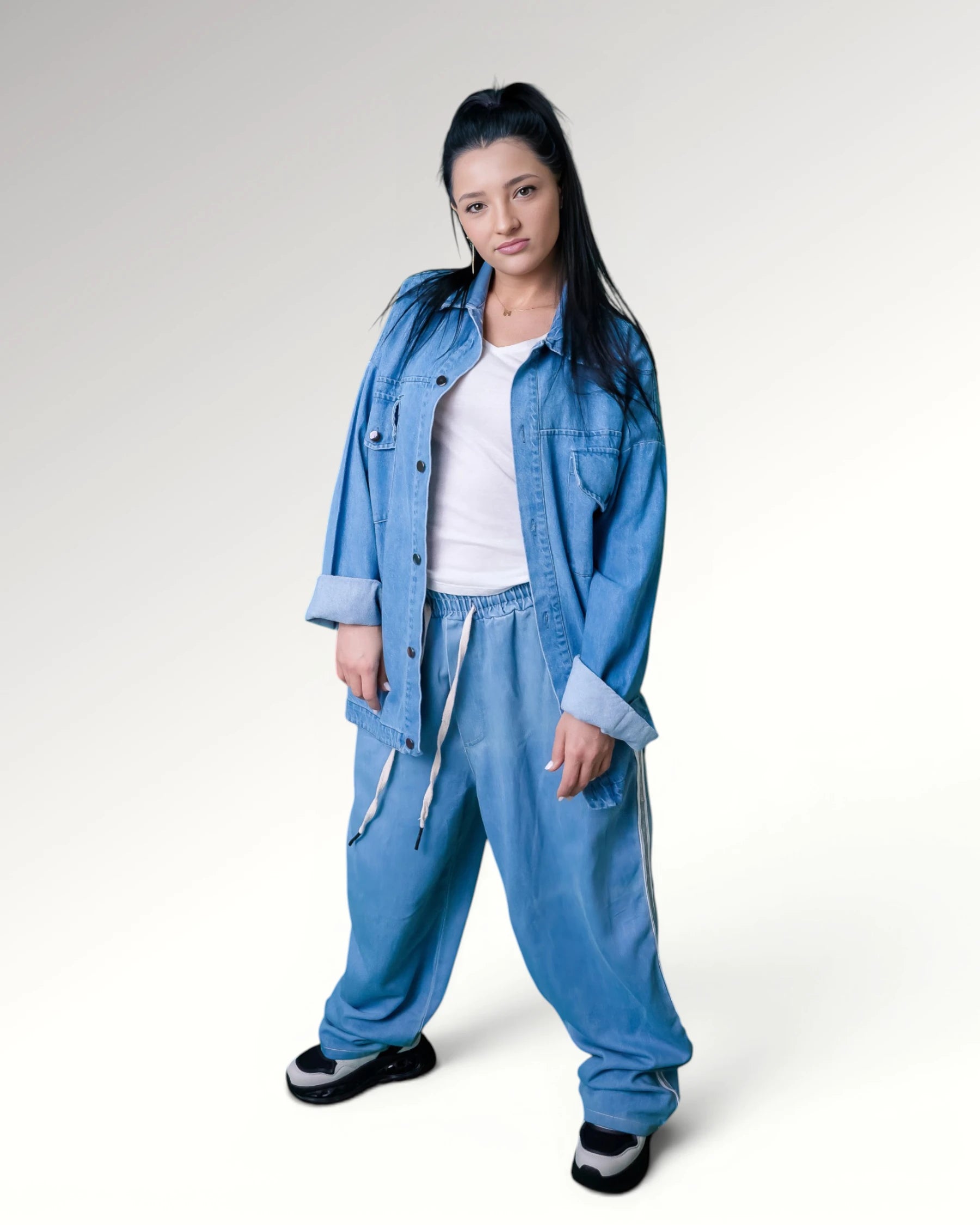WIDE FIT JOGGERS | LIGHT BLUE